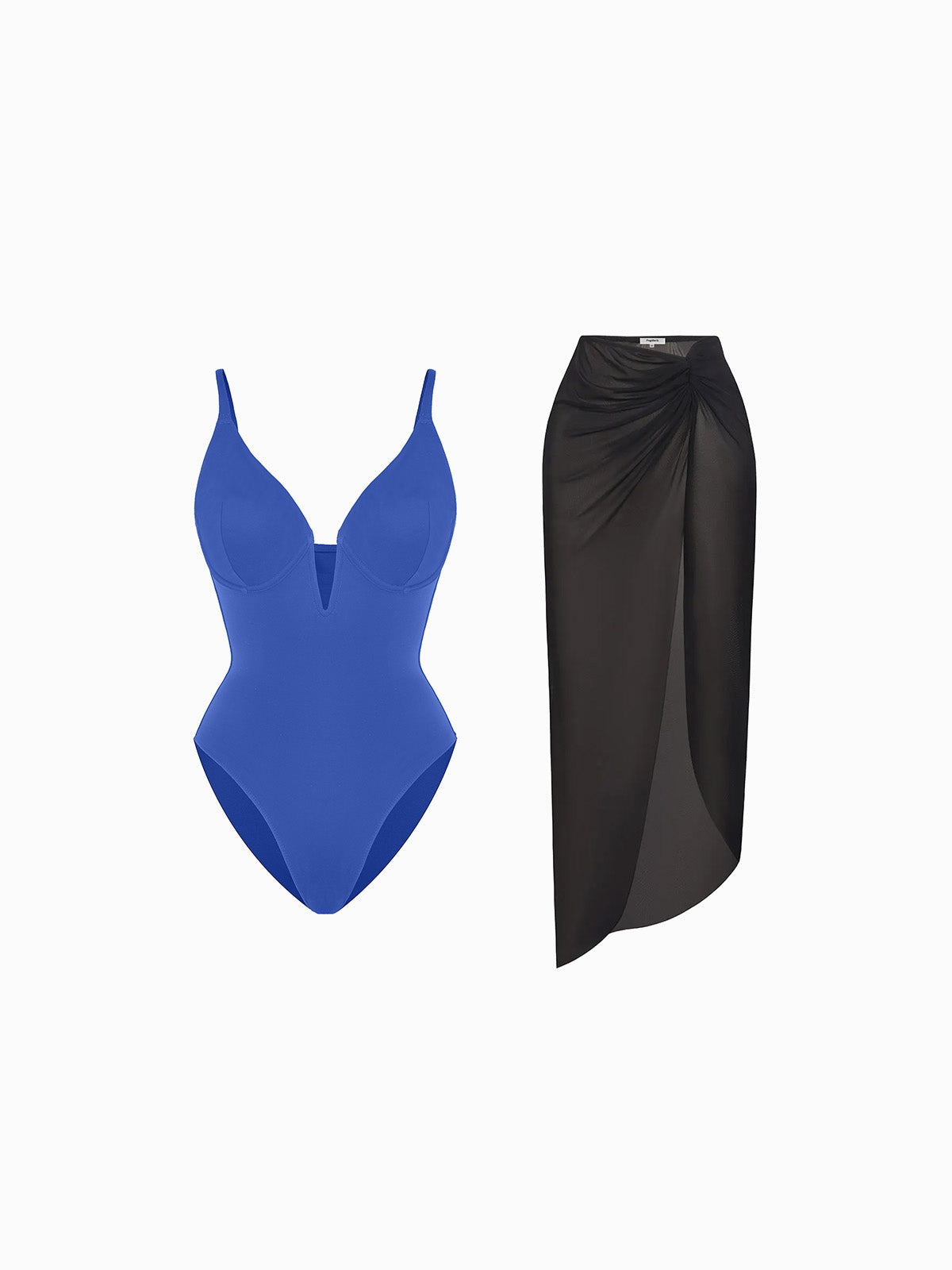 AR UNIVERSAL Slimming One-Piece Swimsuit and Mesh Coverup Set swimwear