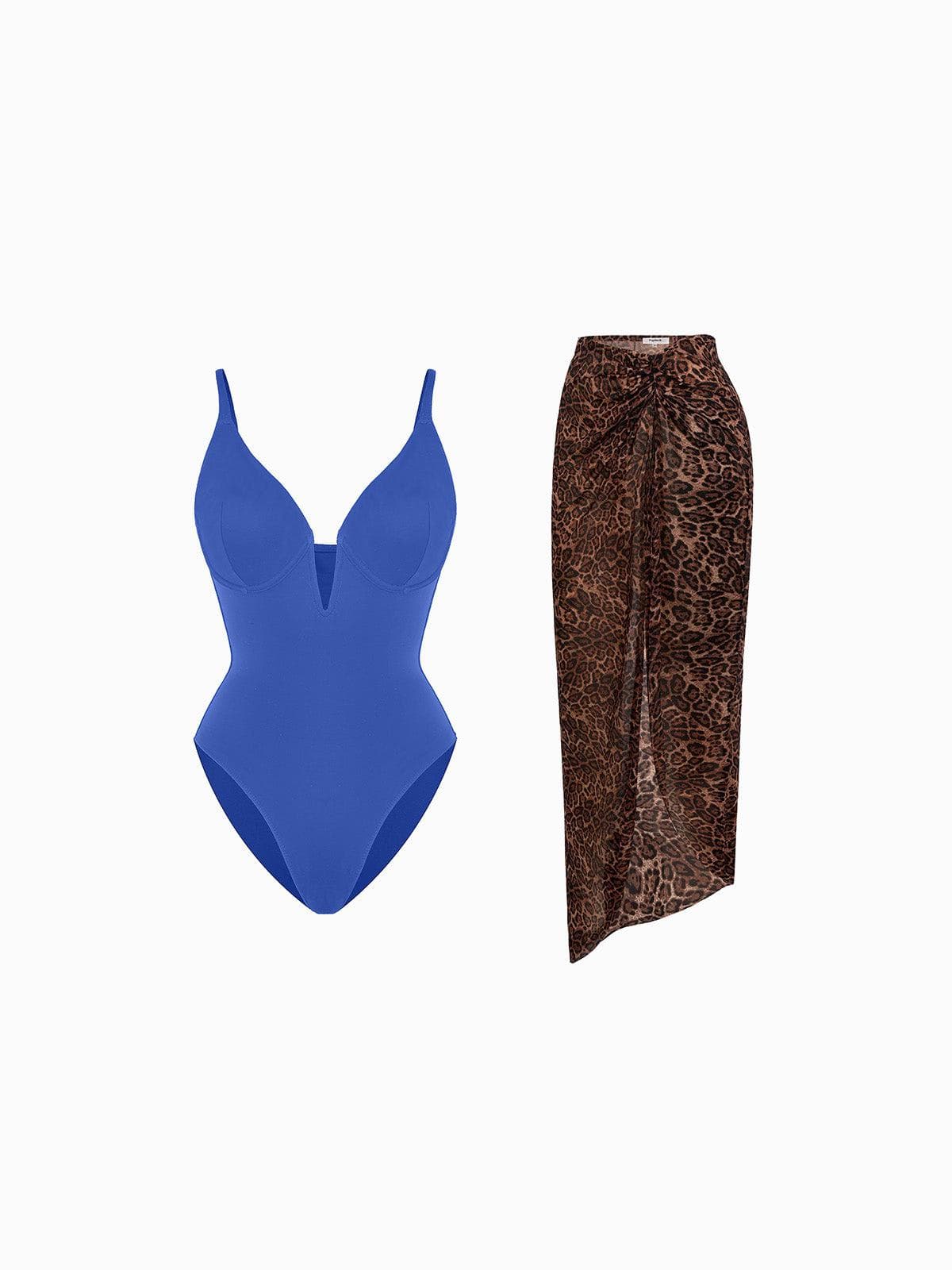 AR UNIVERSAL Slimming One-Piece Swimsuit and Mesh Coverup Set swimwear