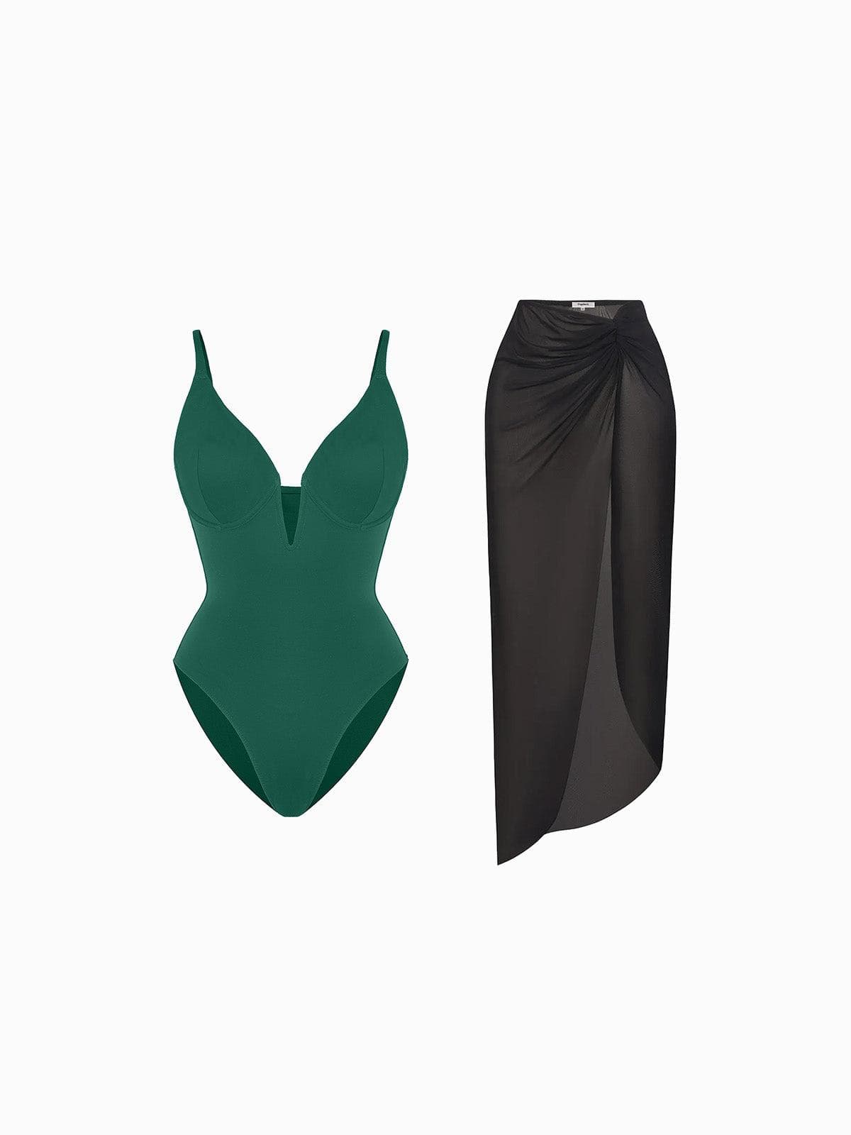 AR UNIVERSAL Slimming One-Piece Swimsuit and Mesh Coverup Set swimwear