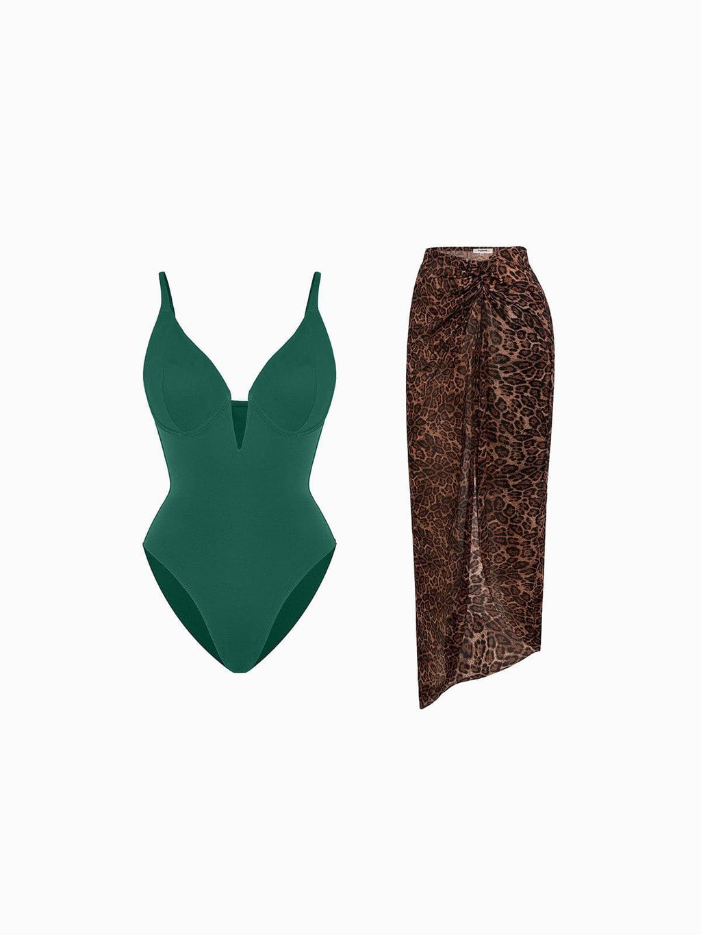 AR UNIVERSAL Slimming One-Piece Swimsuit and Mesh Coverup Set swimwear
