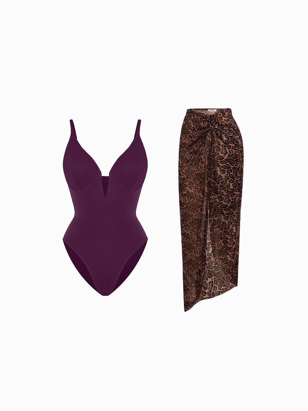AR UNIVERSAL Slimming One-Piece Swimsuit and Mesh Coverup Set swimwear