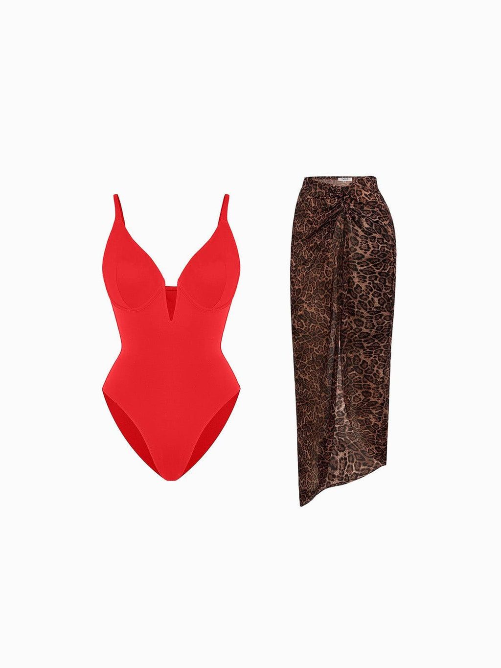 AR UNIVERSAL Slimming One-Piece Swimsuit and Mesh Coverup Set swimwear