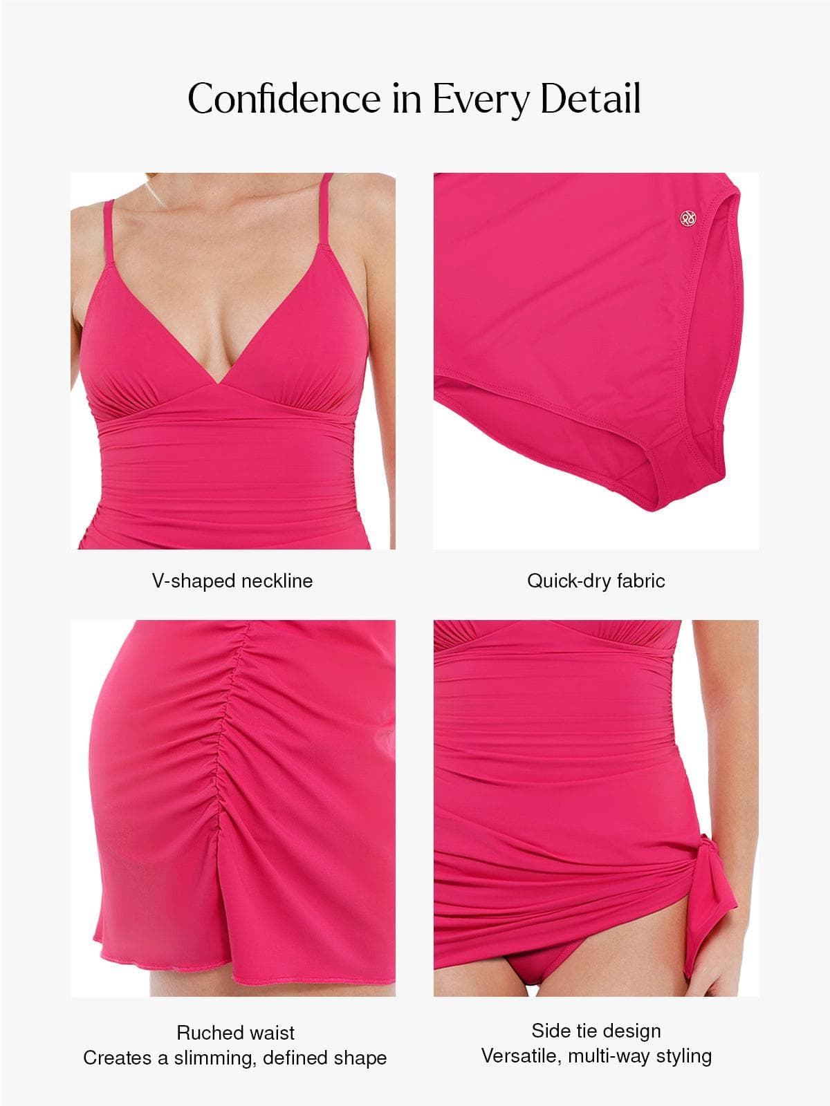 AR UNIVERSAL Solid Sculpting One-Piece Swimsuit swimwear