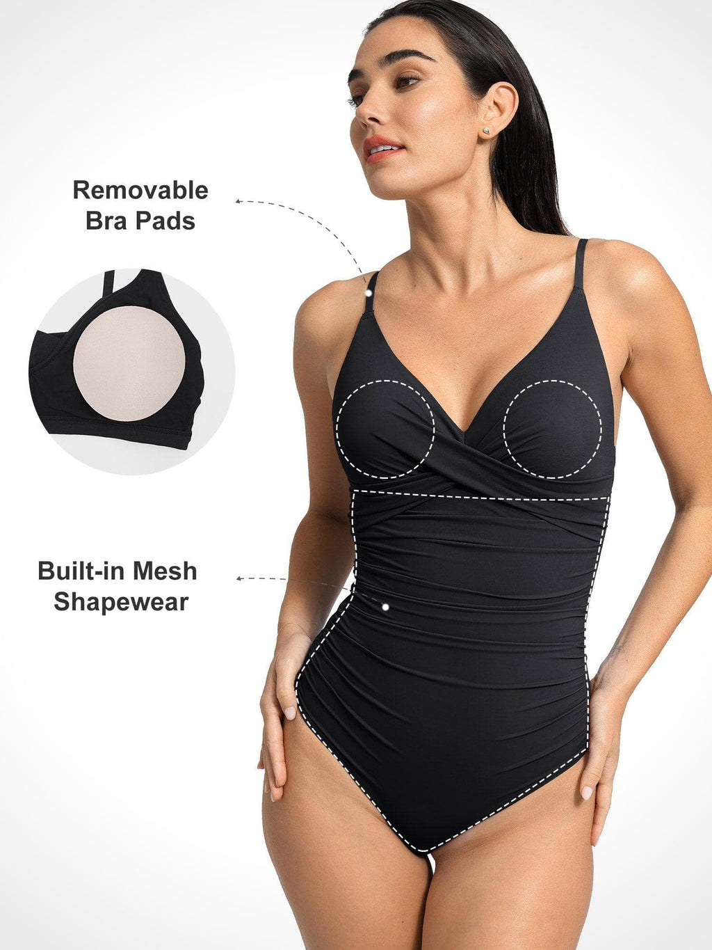 AR UNIVERSAL Solid Sculpting One-Piece Swimsuit swimwear