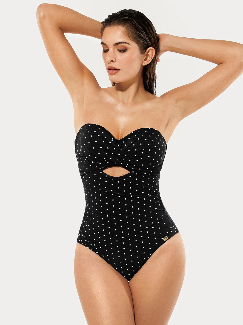 AR UNIVERSAL Twist and Shirred Sculpting One-Piece Swimsuit with Removable Straps swimwear