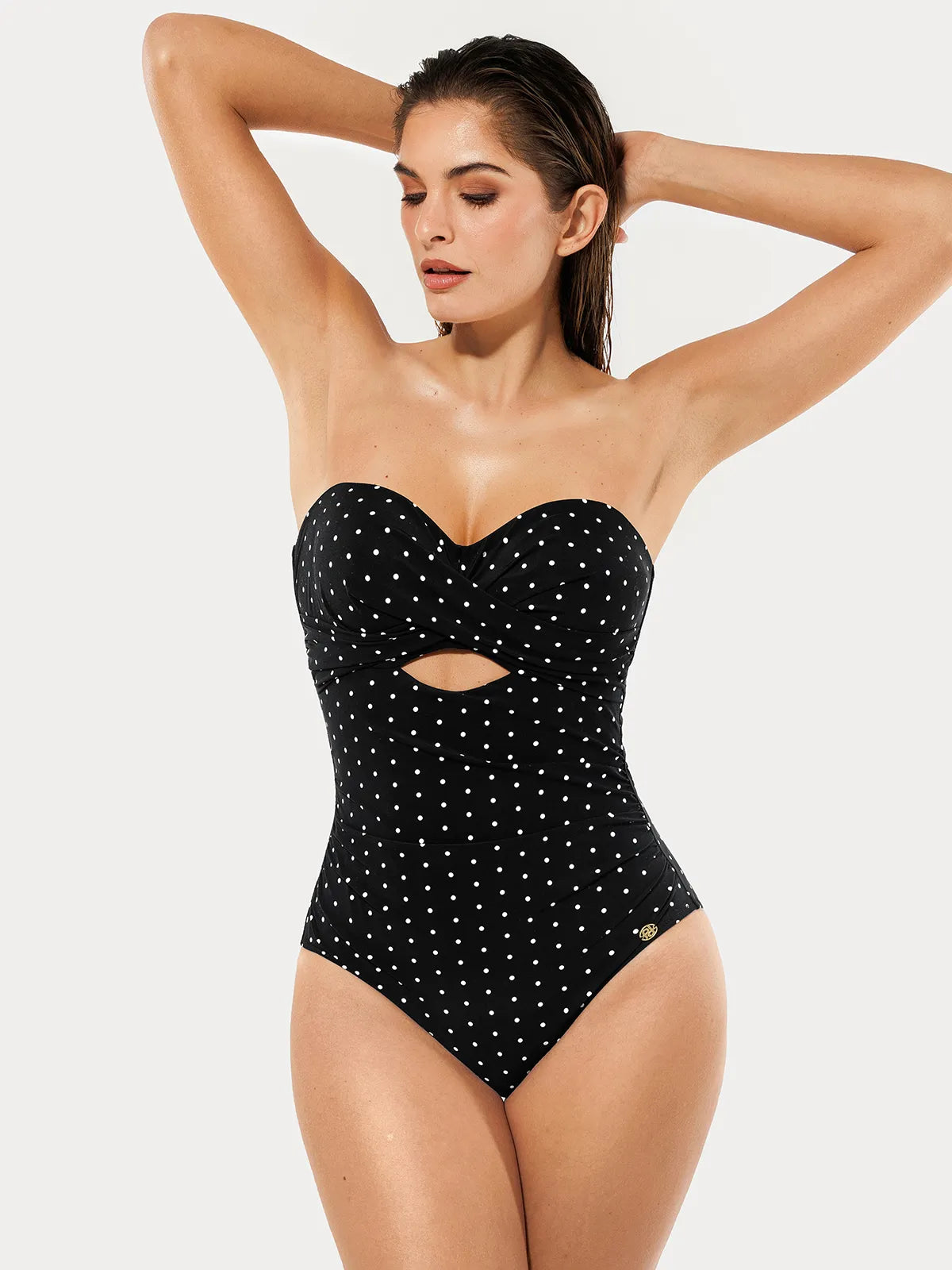 AR UNIVERSAL Twist and Shirred Sculpting One-Piece Swimsuit with Removable Straps swimwear