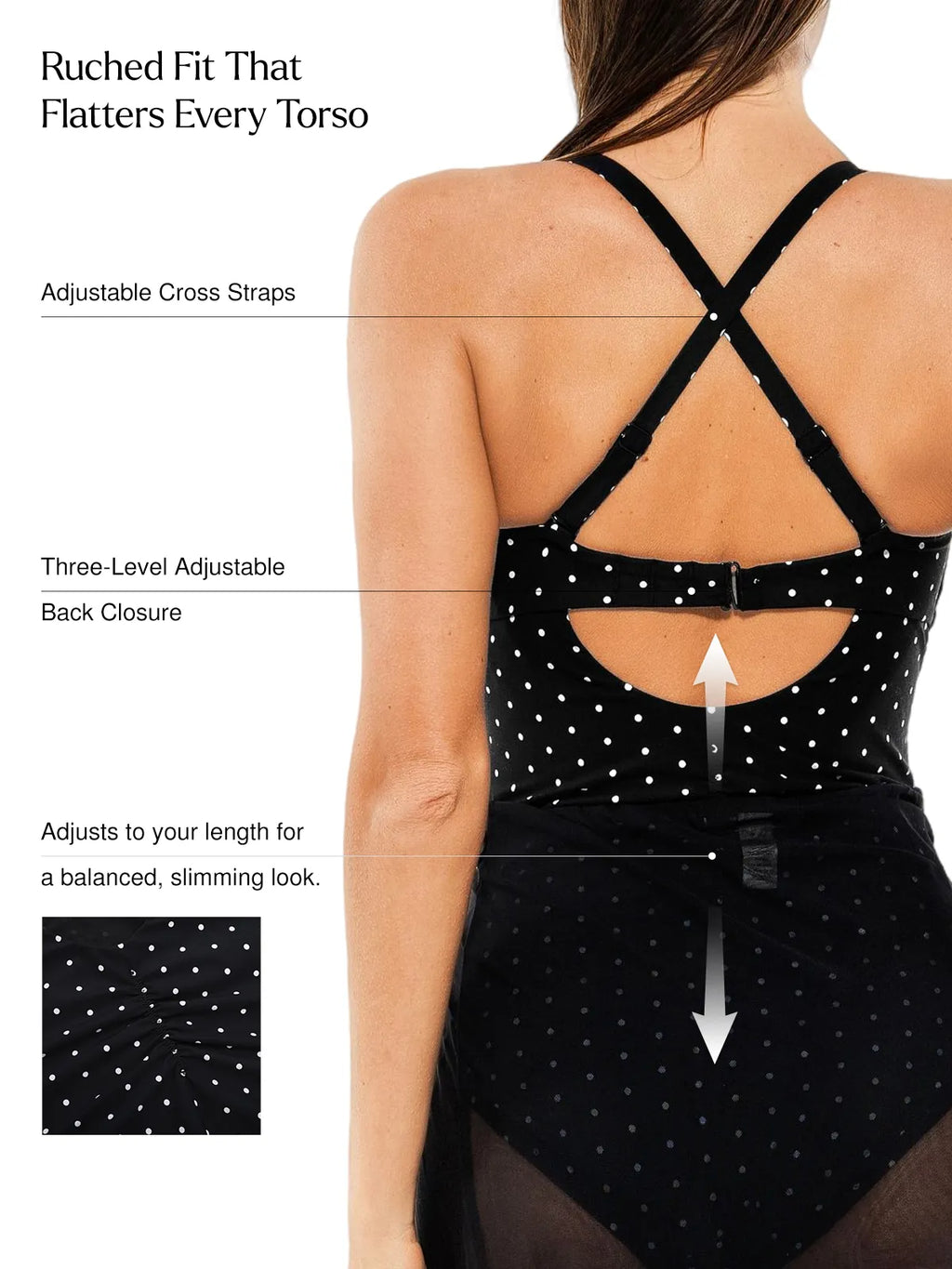 AR UNIVERSAL Twist and Shirred Sculpting One-Piece Swimsuit with Removable Straps swimwear