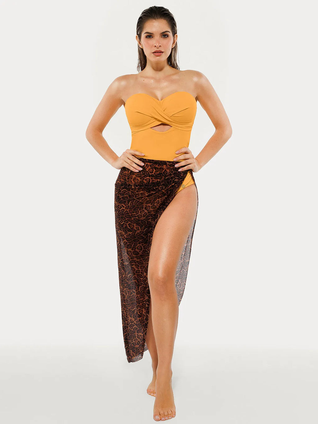 AR UNIVERSAL Twist and Shirred Sculpting One-Piece Swimsuit with Removable Straps swimwear