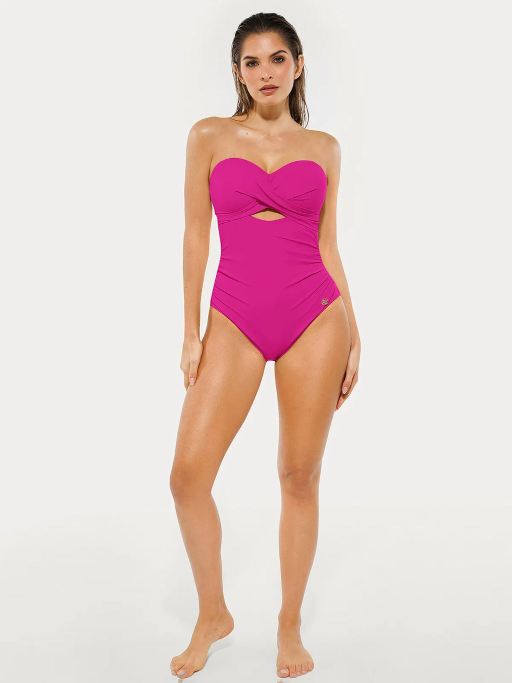 AR UNIVERSAL Twist and Shirred Sculpting One-Piece Swimsuit with Removable Straps swimwear