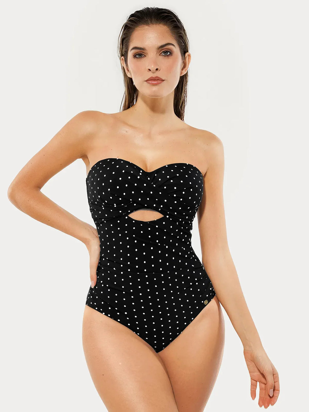 AR UNIVERSAL Twist and Shirred Sculpting One-Piece Swimsuit with Removable Straps swimwear