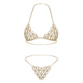Rhinestone Chain Open Cup Lingerie Set - AR UNIVERSALAR UNIVERSALLingerie Sets