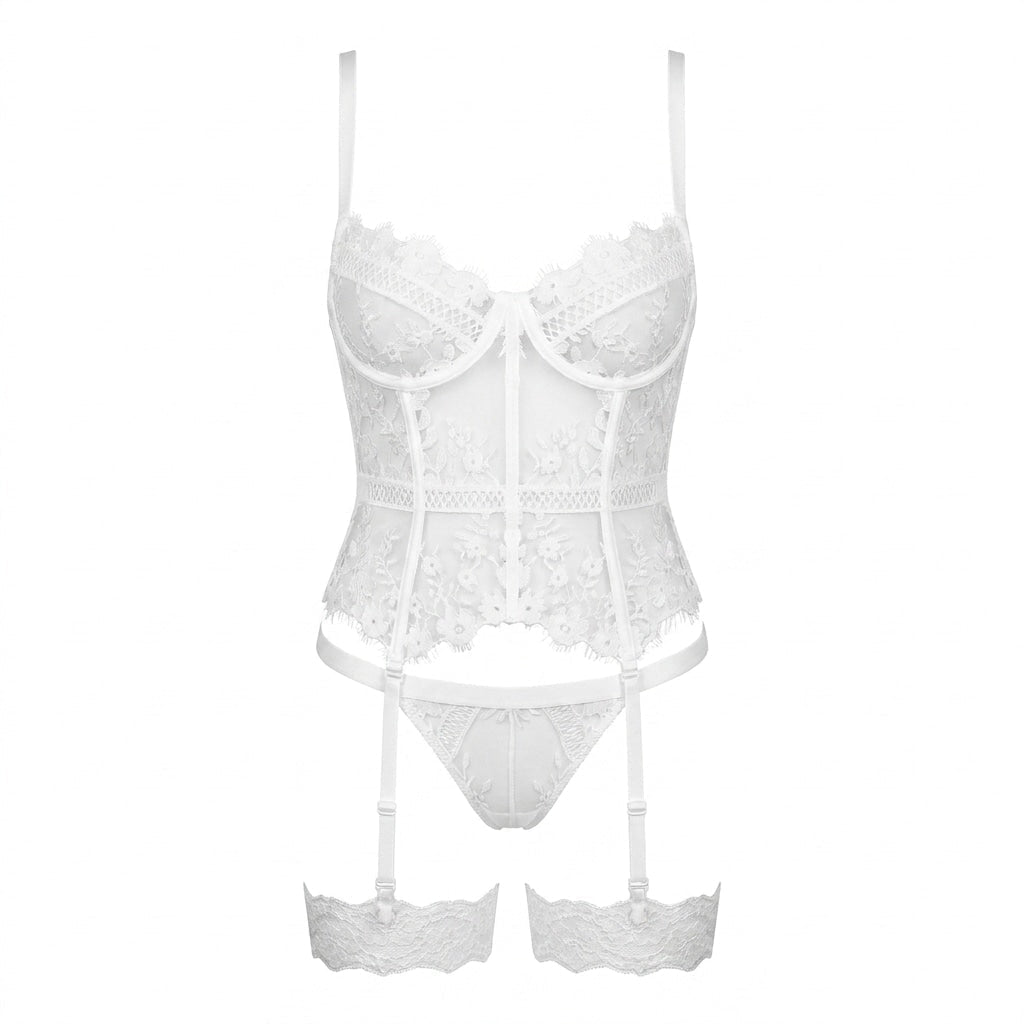 Rhinestone Lace Corset Bustier Lingerie Set - AR UNIVERSALAR UNIVERSALLingerie Sets