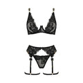 Rose Lace Four Piece Garter Set - AR UNIVERSALAR UNIVERSALLingerie Sets
