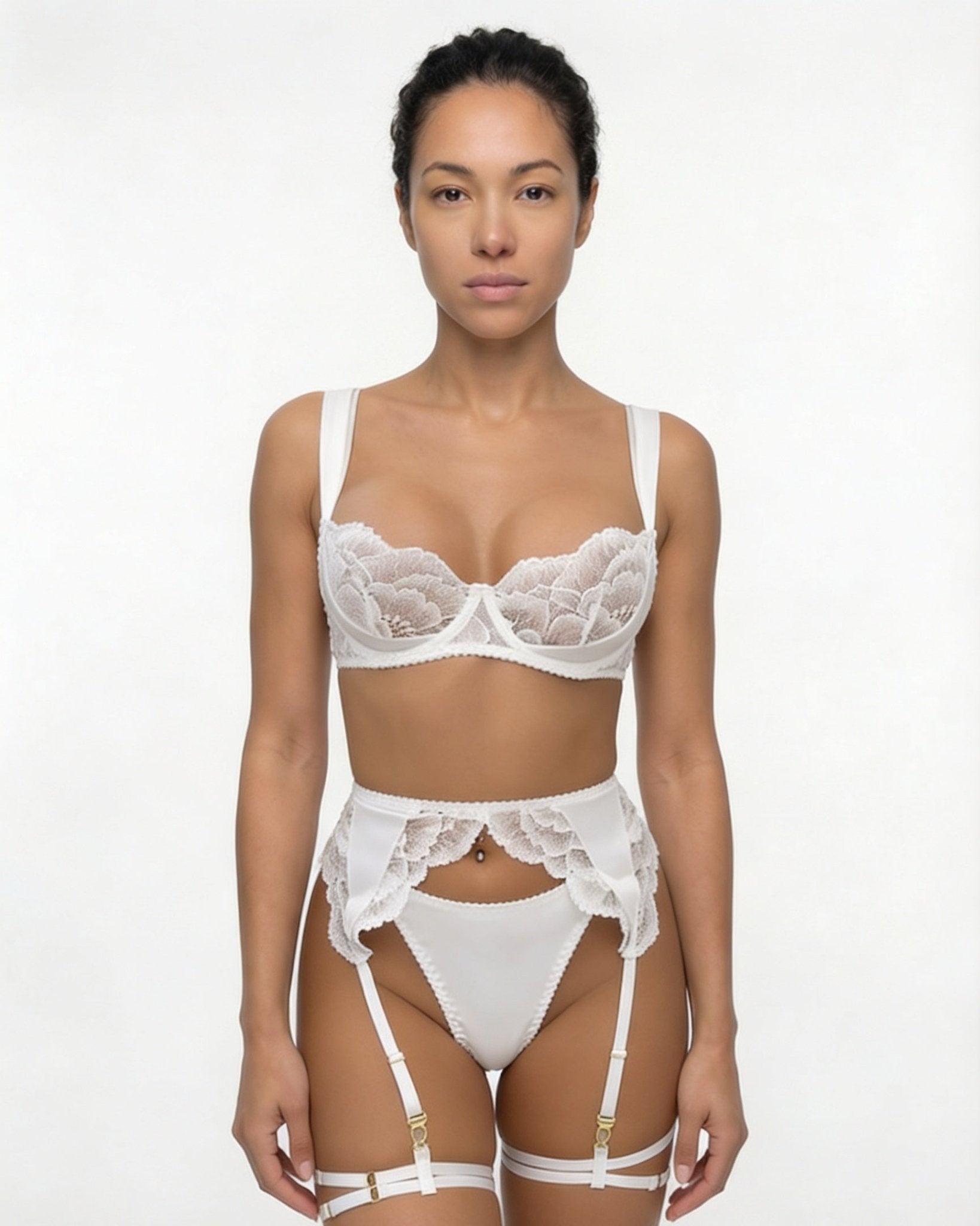 Satin Lace Underwired Lingerie Set - AR UNIVERSALAR UNIVERSALLingerie Sets