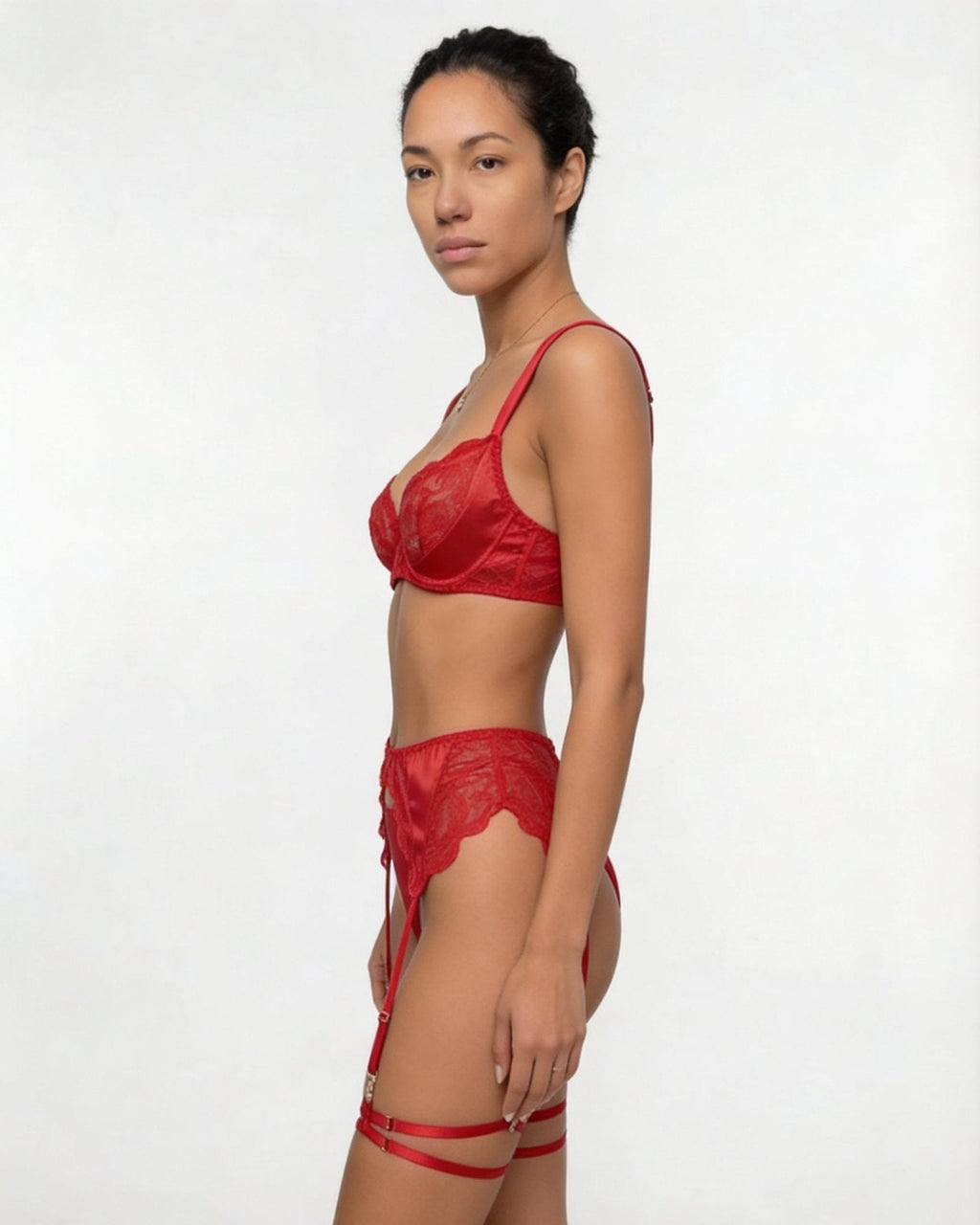 Satin Lace Underwired Lingerie Set - AR UNIVERSALAR UNIVERSALLingerie Sets