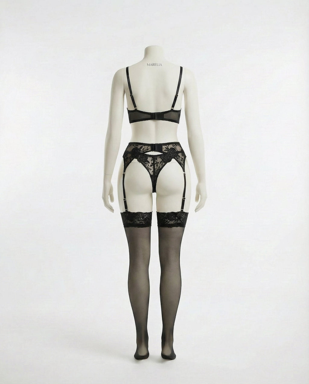 Floral Lace Lingerie Set with Suspender Belt - AR UNIVERSALghntshLingerie Set