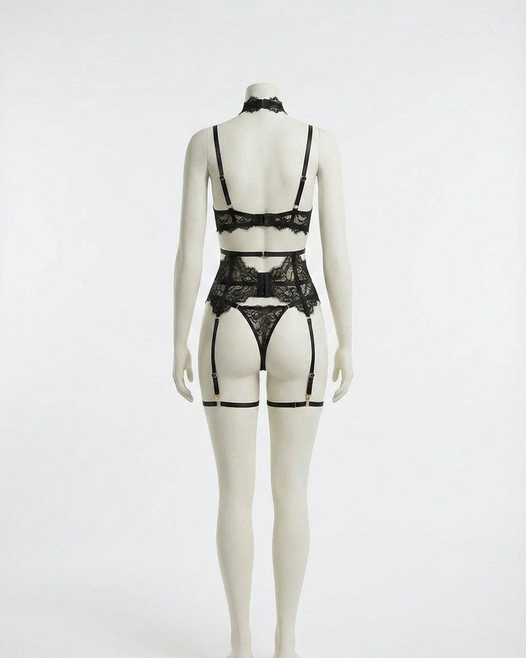 Sheer Lace Underwired Four Piece Lingerie Set - AR UNIVERSALAR UNIVERSALLingerie Sets