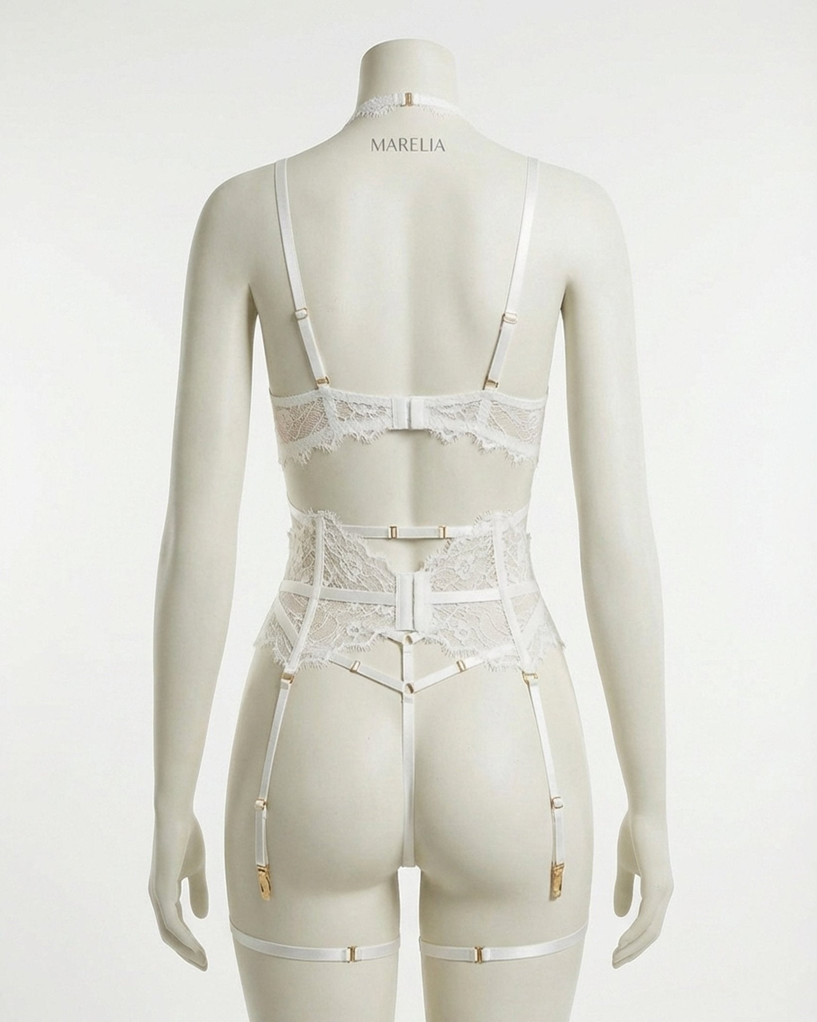 Sheer Lace Underwired Four Piece Lingerie Set - AR UNIVERSALAR UNIVERSALLingerie Sets