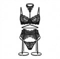 Sheer Lace Underwired Four Piece Lingerie Set - AR UNIVERSALAR UNIVERSALLingerie Sets