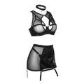 Sheer Mesh Bra Top High Waist Brief And Skirt Set - AR UNIVERSALAR UNIVERSALLingerie Set