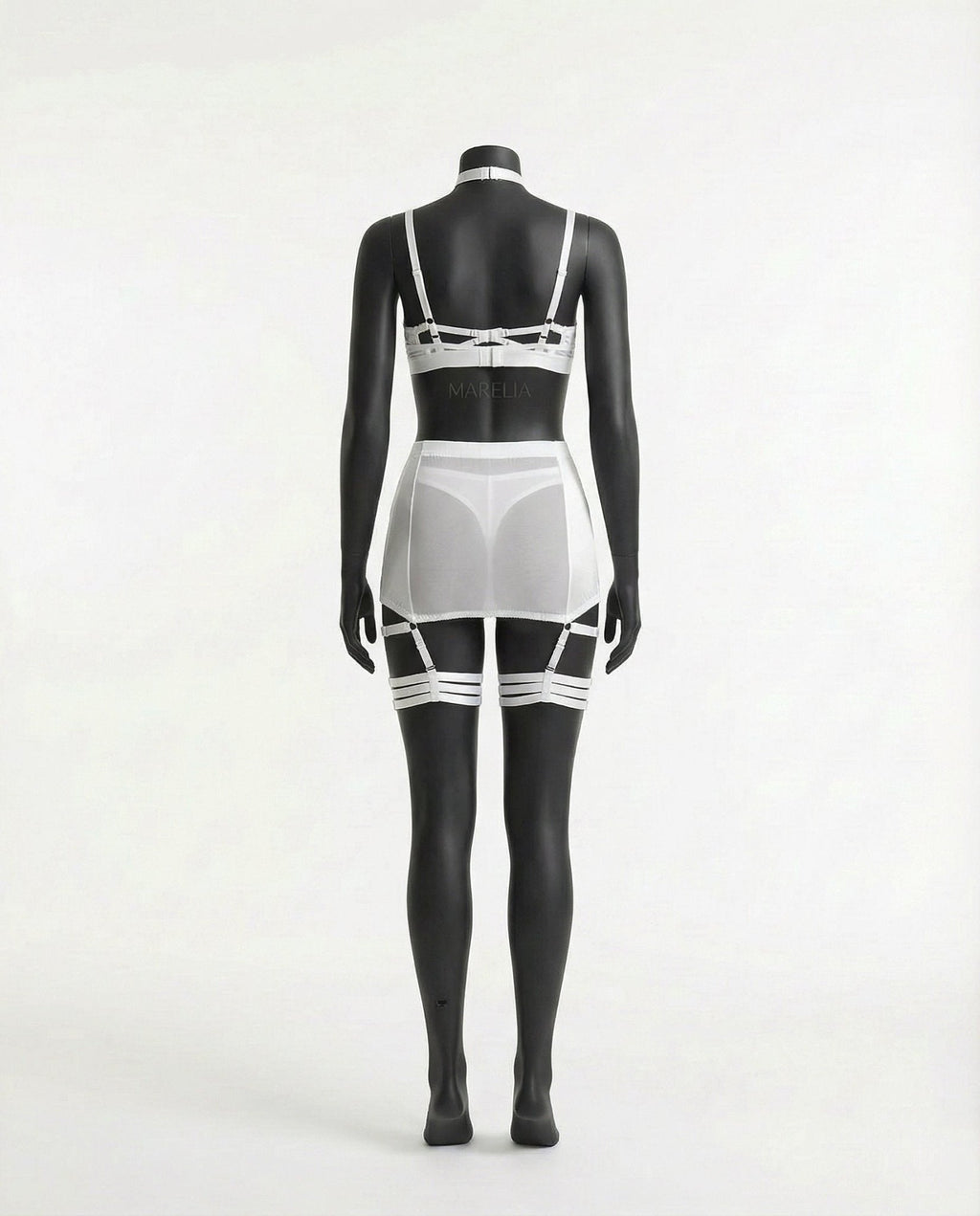Sheer Mesh Bra Top High Waist Brief And Skirt Set - AR UNIVERSALAR UNIVERSALLingerie Set