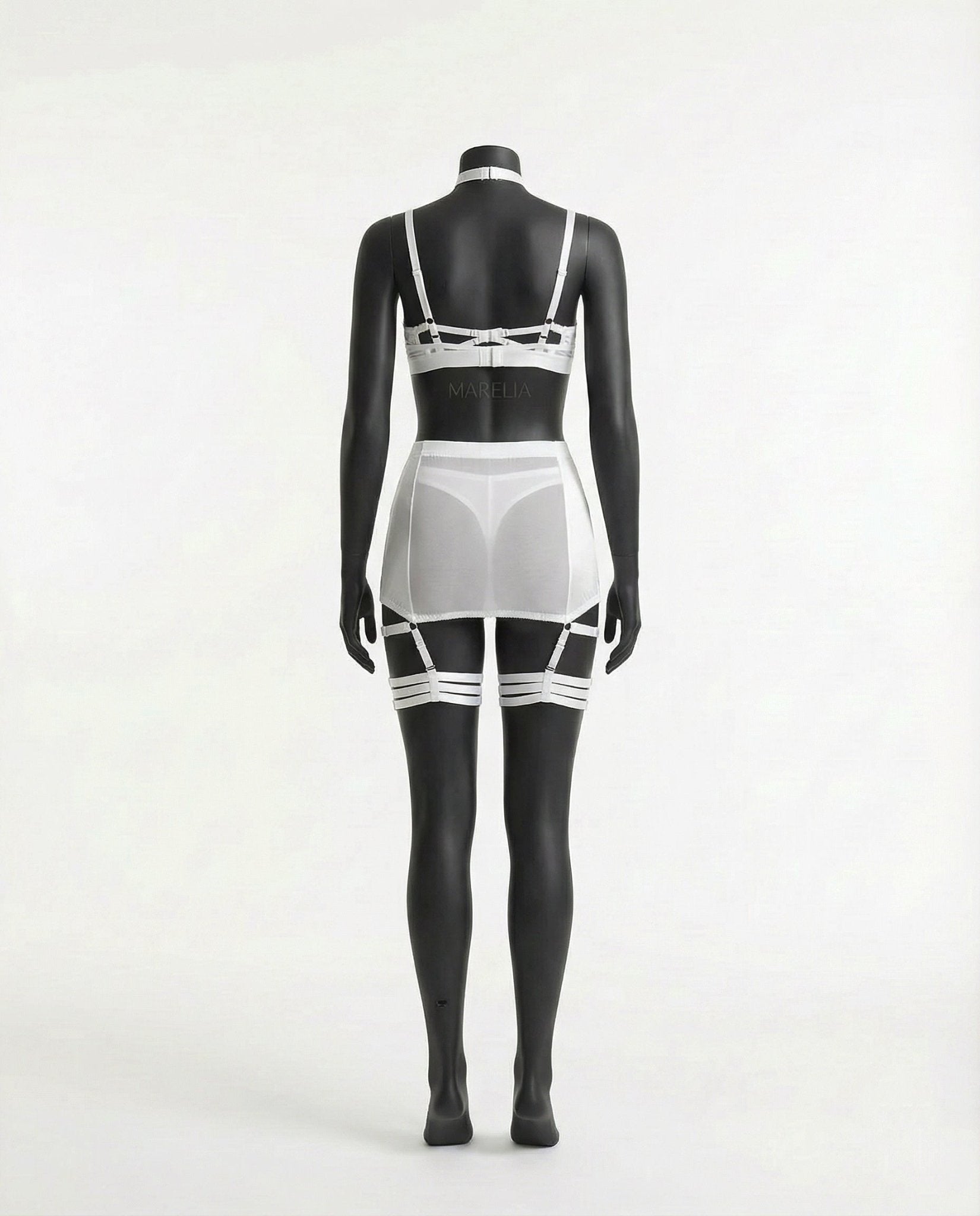 Sheer Mesh Bra Top High Waist Brief And Skirt Set - AR UNIVERSALAR UNIVERSALLingerie Set