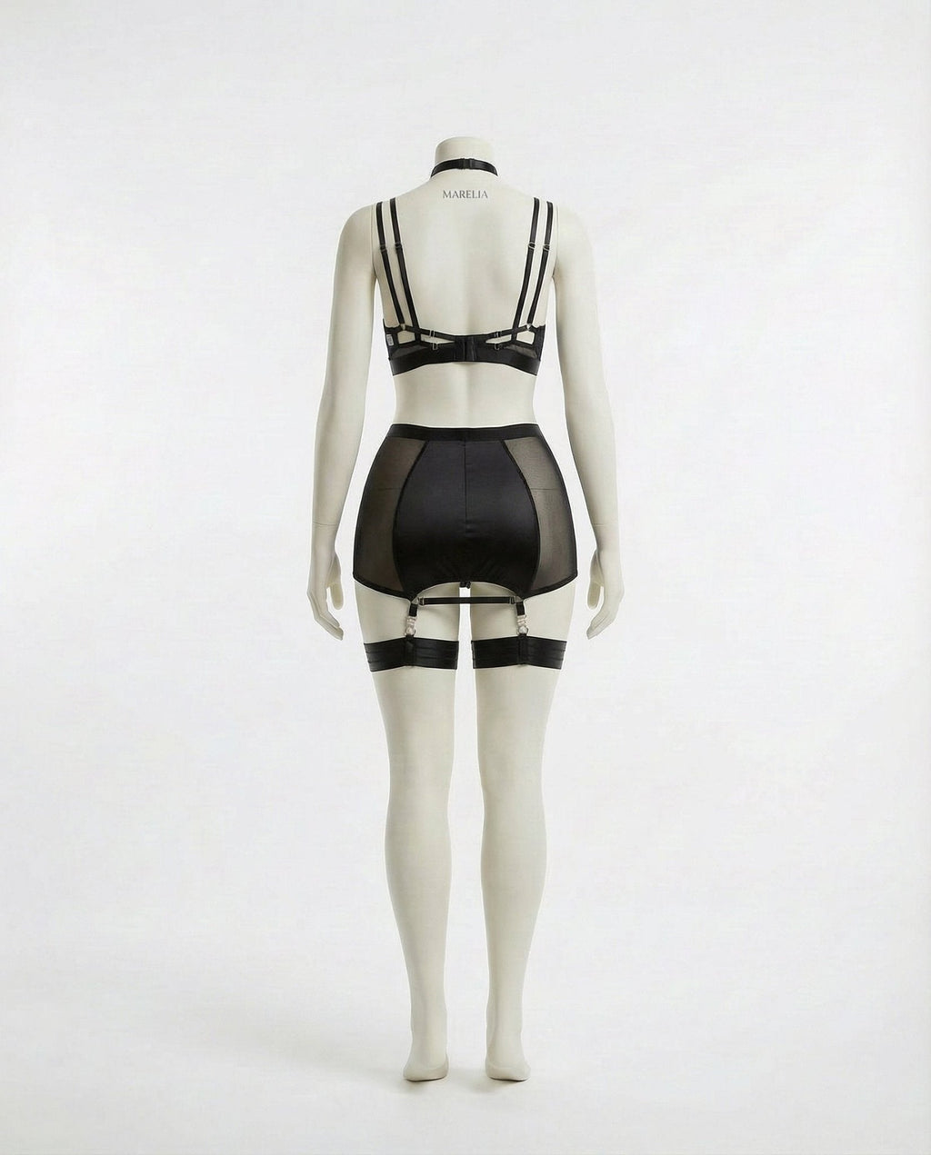 Sheer Mesh Bra Top High Waist Brief And Skirt Set - AR UNIVERSALAR UNIVERSALLingerie Set