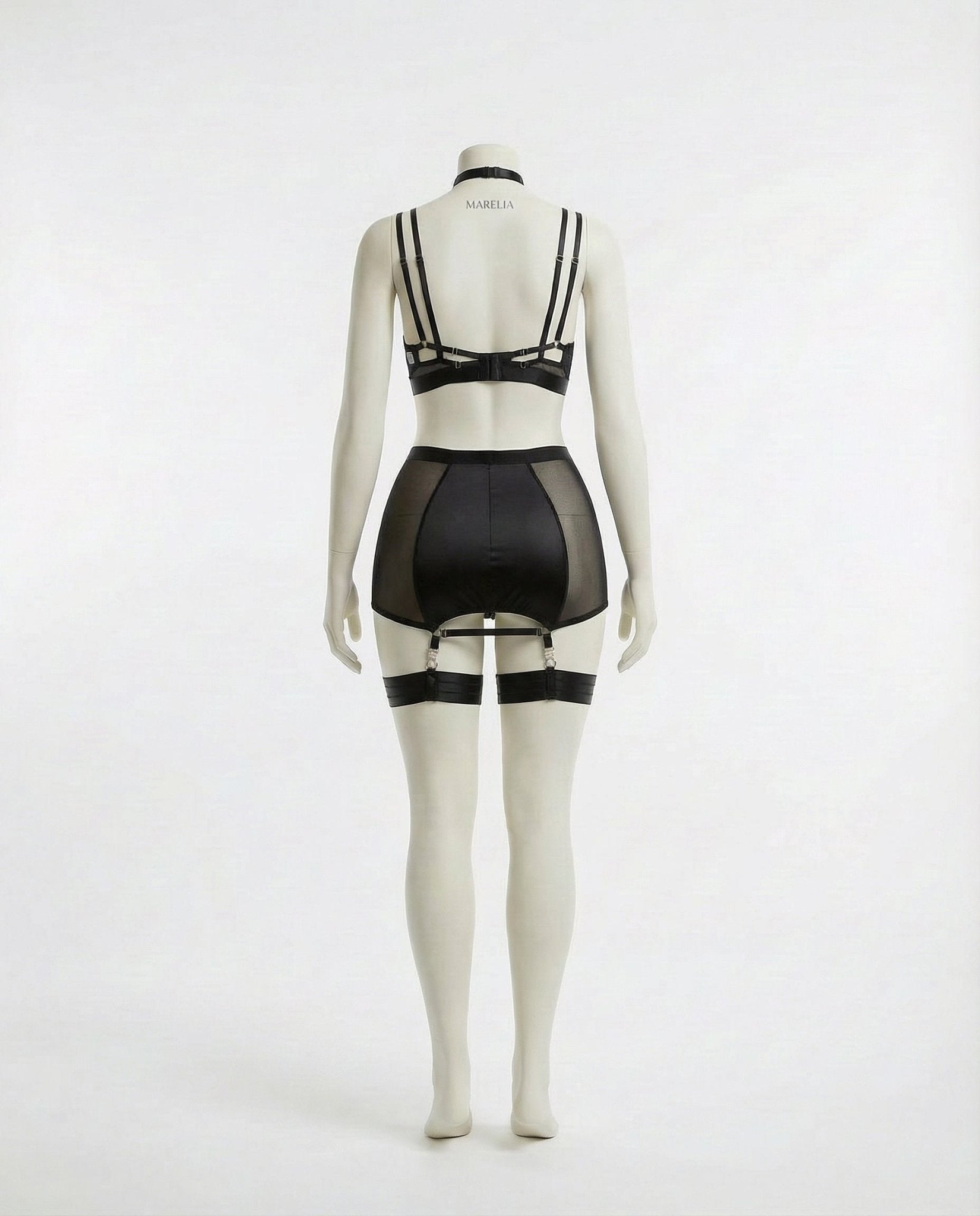Sheer Mesh Bra Top High Waist Brief And Skirt Set - AR UNIVERSALAR UNIVERSALLingerie Set
