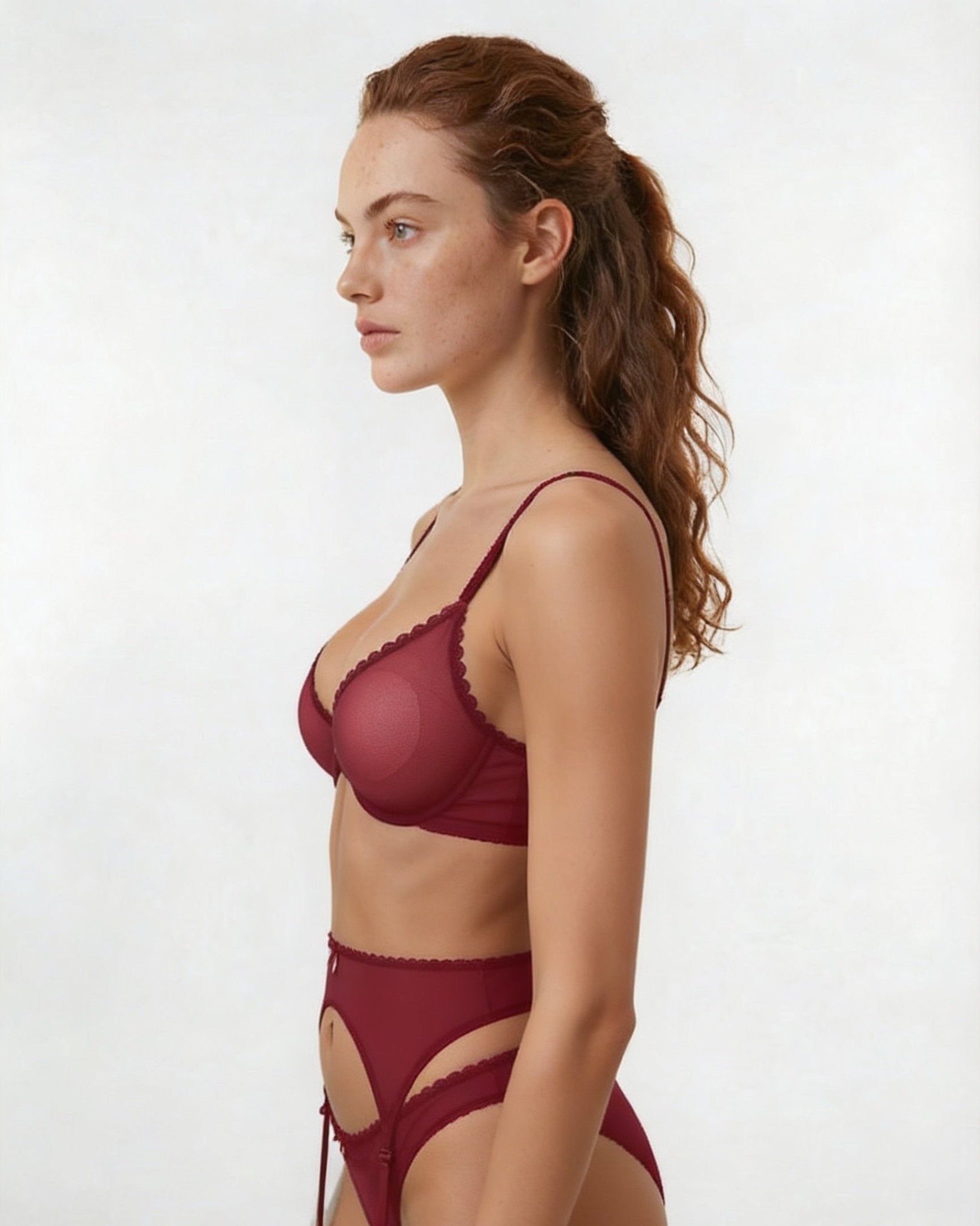 Sheer Mesh Four Piece Lingerie Set - AR UNIVERSALAR UNIVERSALLingerie Sets
