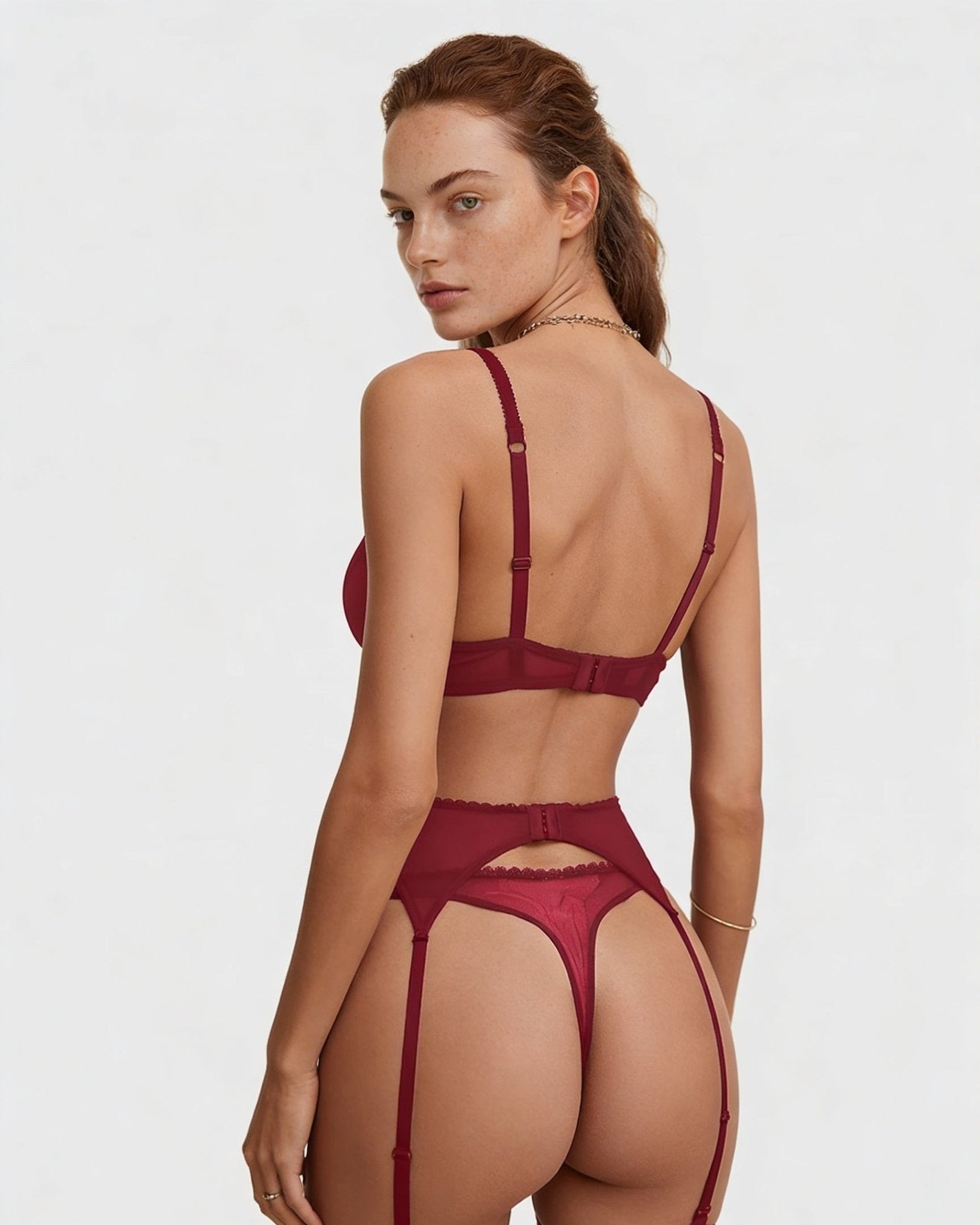 Sheer Mesh Four Piece Lingerie Set - AR UNIVERSALAR UNIVERSALLingerie Sets