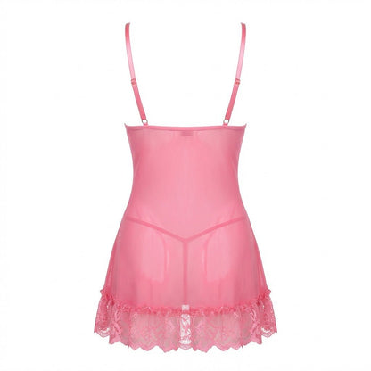 Sheer Mesh Lace Chemise With G-String