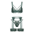 Strappy Lace Four Piece Lingerie Set - AR UNIVERSALAR UNIVERSALLingerie Sets