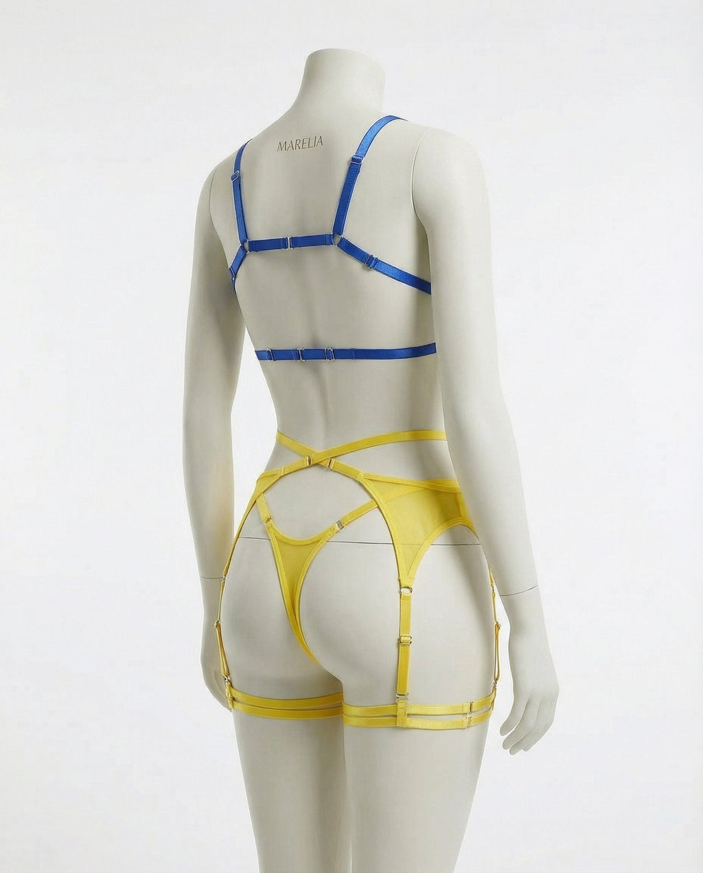 Strappy Mesh Three Piece Lingerie Set - AR UNIVERSALAR UNIVERSALLingerie Sets