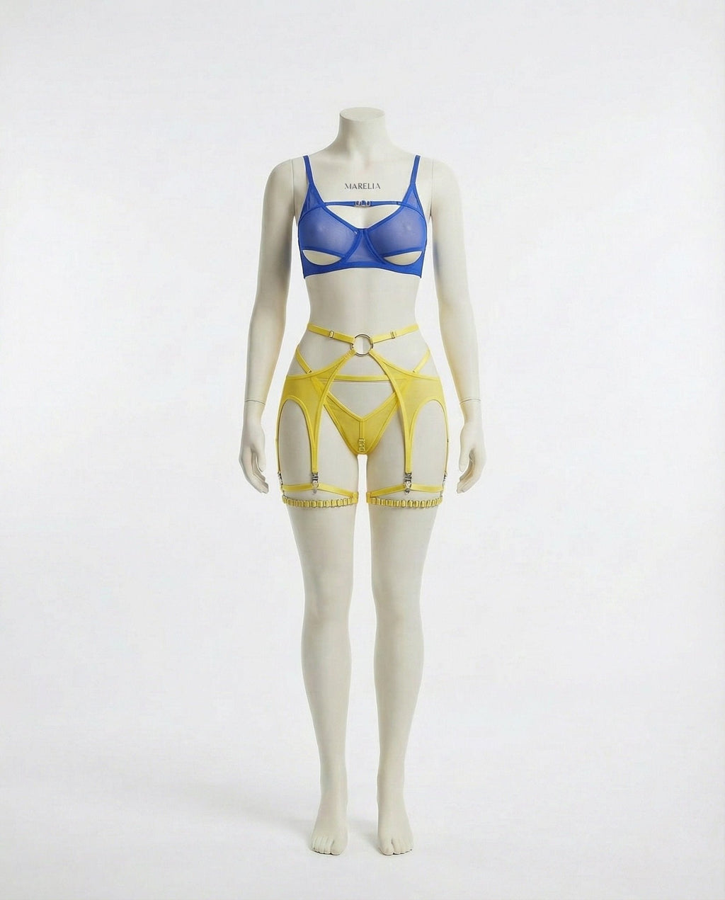 Strappy Mesh Three Piece Lingerie Set - AR UNIVERSALAR UNIVERSALLingerie Sets