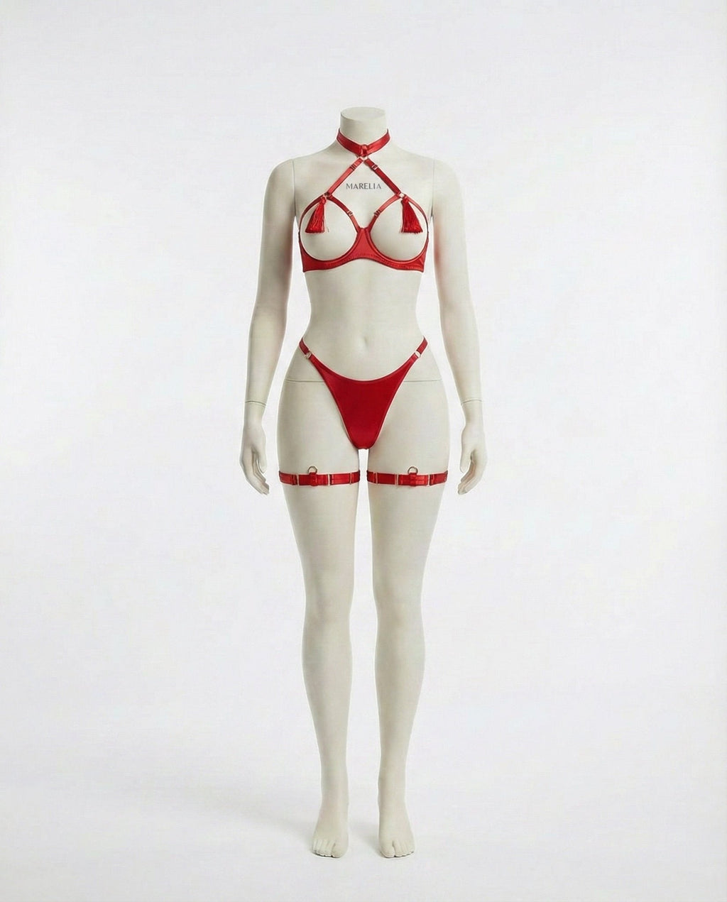 Strappy Open Cup Tassel Lingerie Set - AR UNIVERSALAR UNIVERSALLingerie Sets