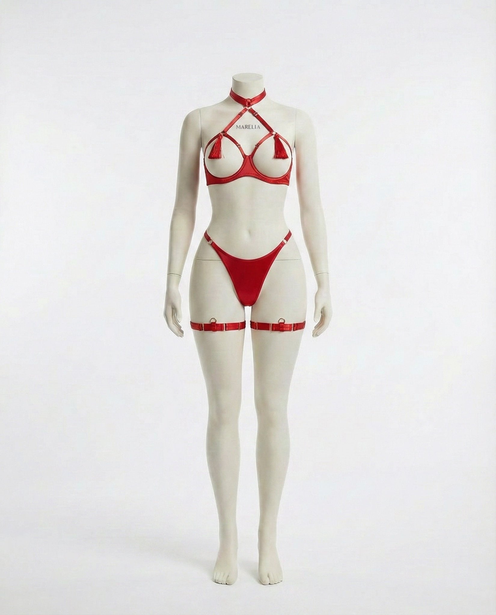 Strappy Open Cup Tassel Lingerie Set - AR UNIVERSALAR UNIVERSALLingerie Sets