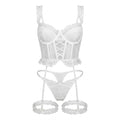 Three Piece Lace Corset Bridal Lingerie Set - AR UNIVERSALAR UNIVERSALLingerie Sets