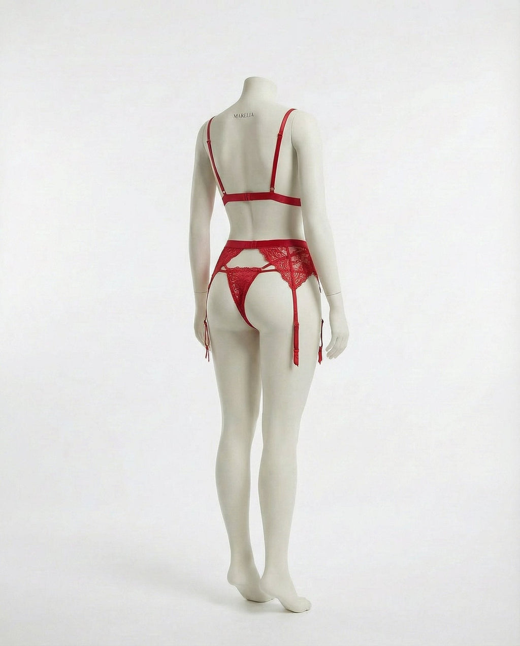 Lacy Valentine's Lingerie Set: Bra, Garter Belt & Thong - AR UNIVERSALghntshLingerie Set