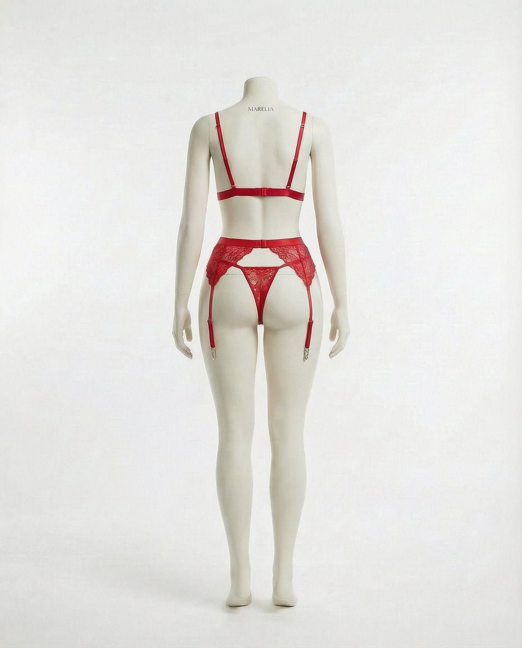 Lacy Valentine's Lingerie Set: Bra, Garter Belt & Thong - AR UNIVERSALghntshLingerie Set